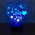 I LOVE YOU colorful 3D lights